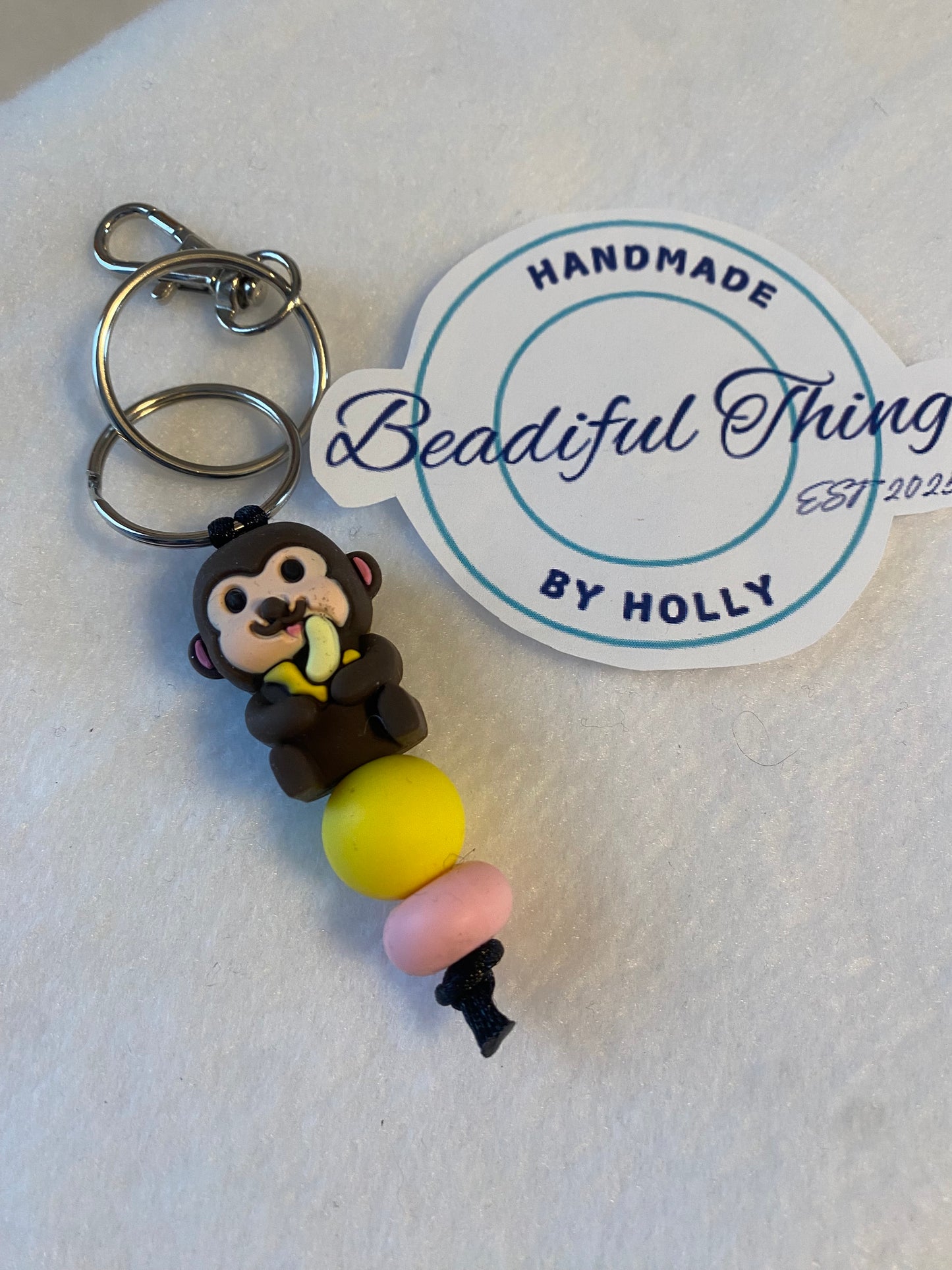 Key Chain - Brown Monkey with Banana