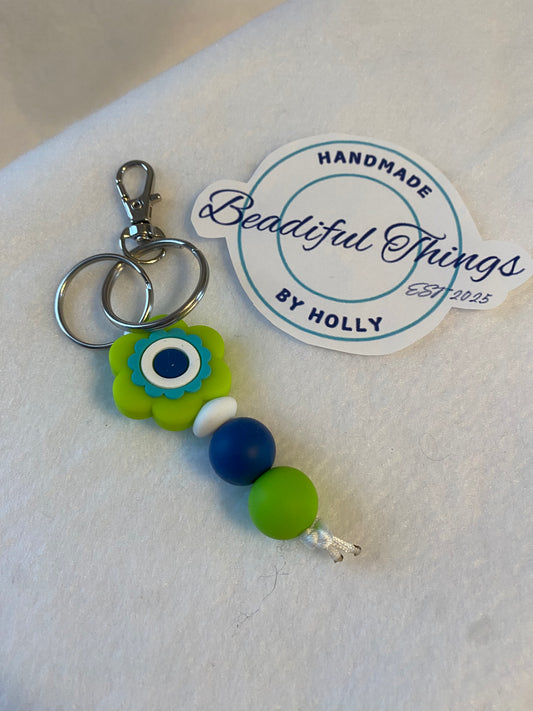 Key Chain - Neon Green Flower